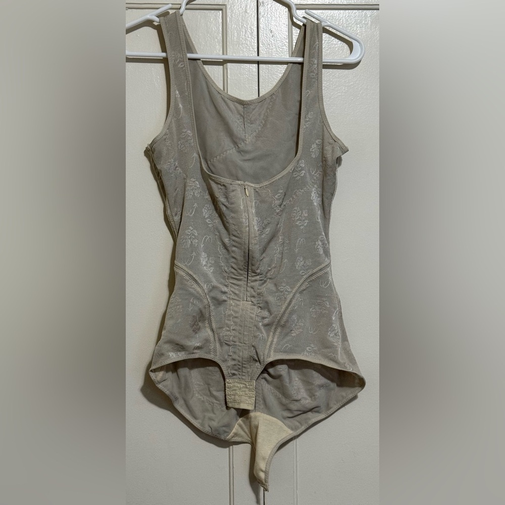 Beige Patterned Bodysuit